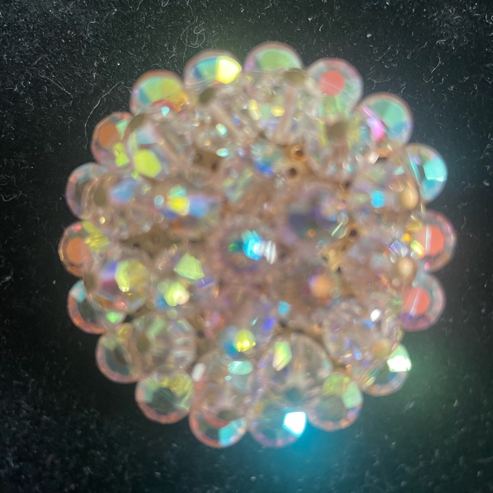 Iridescent Beaded Brooch